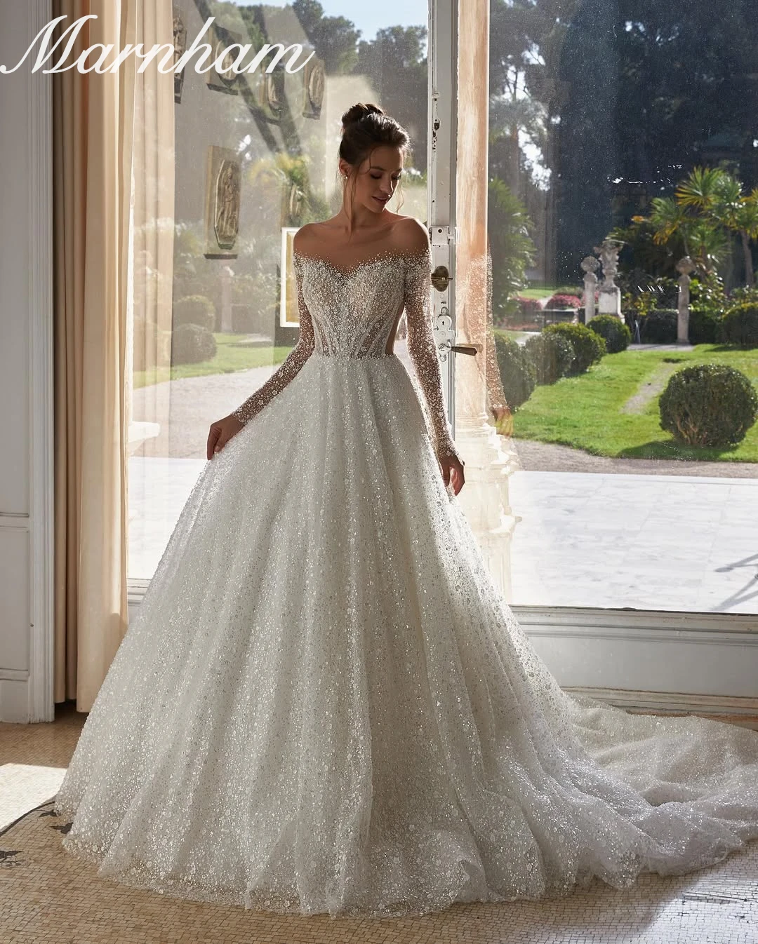 Marnham V Neck Pleat Bride Robe Illusion Mermaid Bridal Dress Sexy Pearls Wedding Gown Customized Vestido De Novia Court Train
Marnham V Neck Pleat Bride Robe Illusion Mermaid Bridal Dress Sexy Pearls Wedding Gown Customized Vestido De Novia Court Train