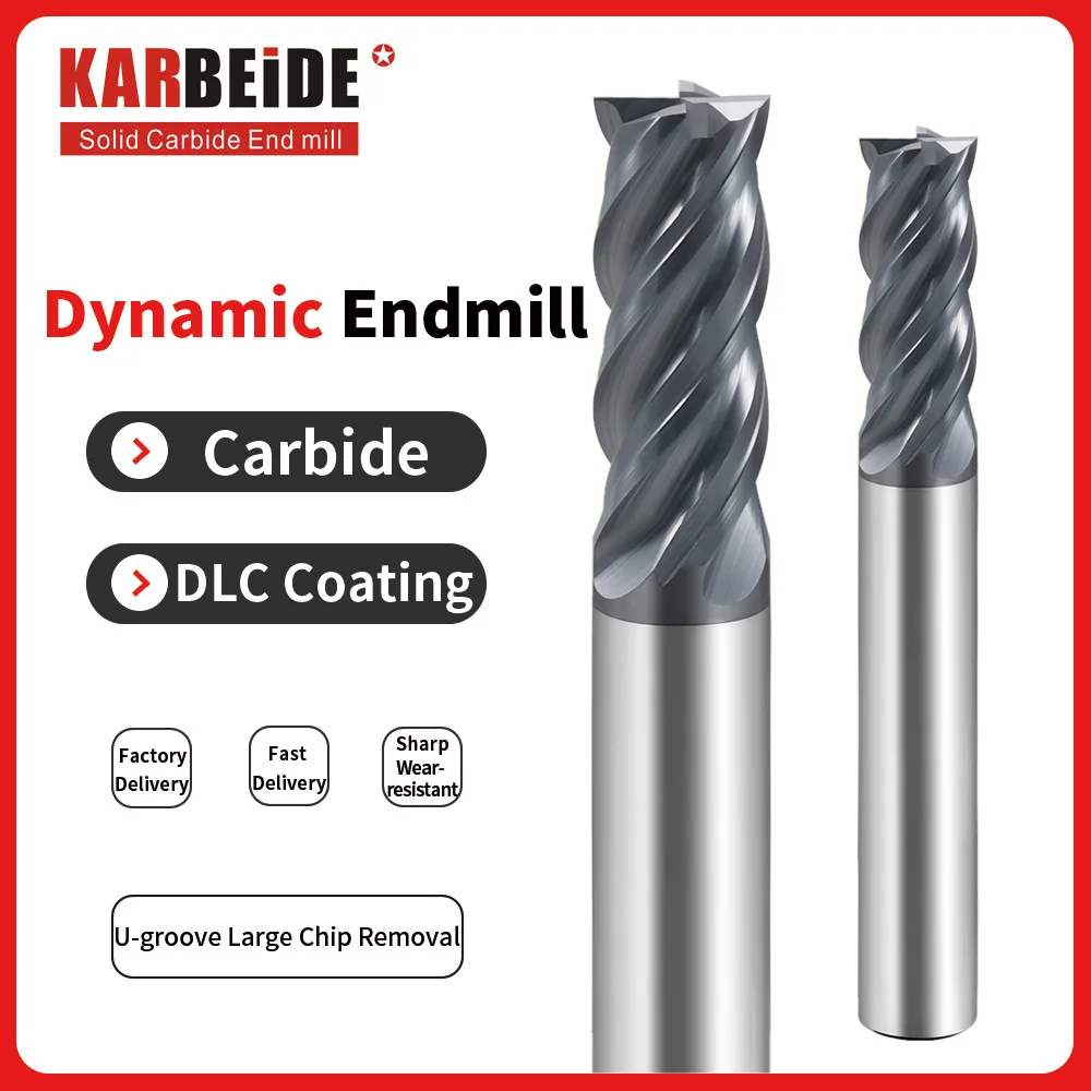 KARBEIDE Carbide Dynamic Square End Mills-4 Flute TiALSiN Coated,For Milling Alloy Steels, Hardened Steel, Metal etc
KARBEIDE Carbide Dynamic Square End Mills-4 Flute TiALSiN Coated,For Milling Alloy Steels, Hardened Steel, Metal etc