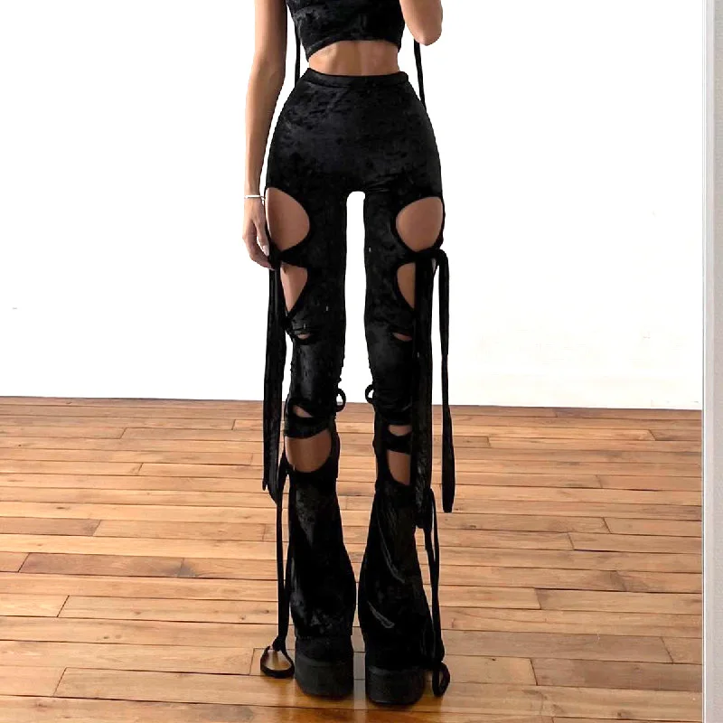 Trousers Y2k Bandage Women Alt Bottom Goth Dark Velvet Hollow Out Mall Gothic Pencil Pants Grunge Aesthetic Punk Sexy High Waist
Trousers Y2k Bandage Women Alt Bottom Goth Dark Velvet Hollow Out Mall Gothic Pencil Pants Grunge Aesthetic Punk Sexy High Waist