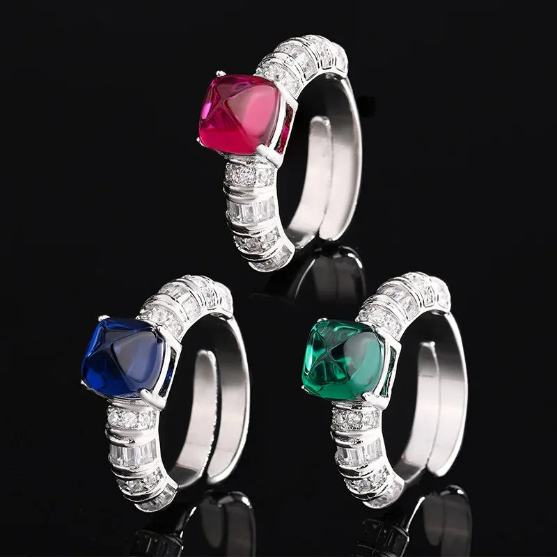 Elegant Adjustable Ring with 8*8mm Crystal Gemstone Available in Red Blue and Green Ideal for Women's Fashion Jewelry Souvenir
Elegant Adjustable Ring with 8*8mm Crystal Gemstone Available in Red Blue and Green Ideal for Women's Fashion Jewelry Souvenir