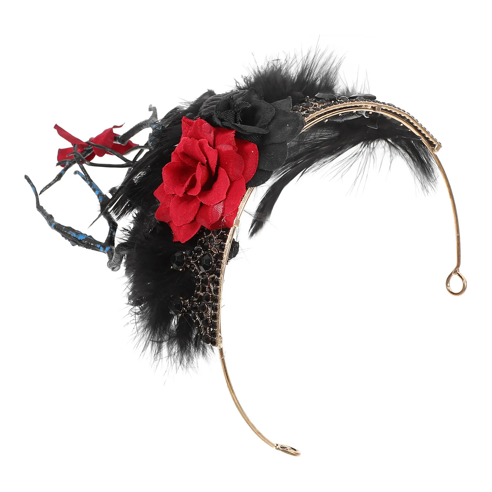 Baroque Flower Headpiece with Artificial Plume Accent Elegant Branch Hair Band for Halloween Costume Festival Wear Headdress
Baroque Flower Headpiece with Artificial Plume Accent Elegant Branch Hair Band for Halloween Costume Festival Wear Headdress