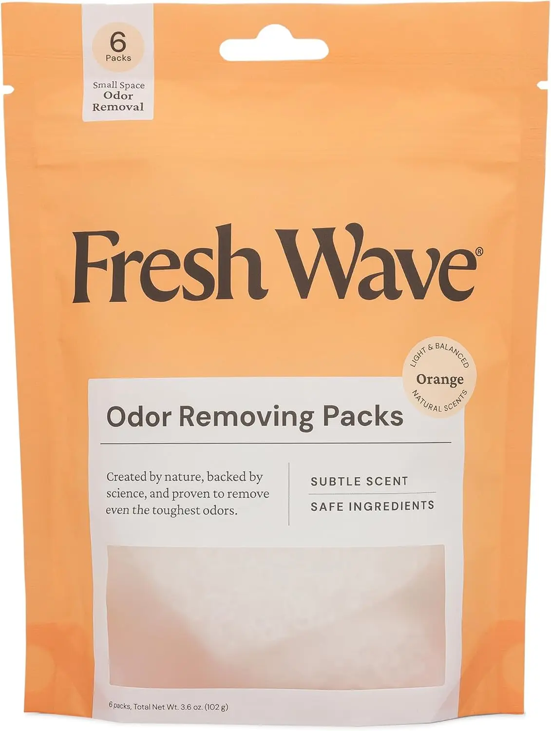Natural Odor Eliminating Sachets, 6-Pack, Fresh Orange Scent, Lasts 15-30 Days
Natural Odor Eliminating Sachets, 6-Pack, Fresh Orange Scent, Lasts 15-30 Days