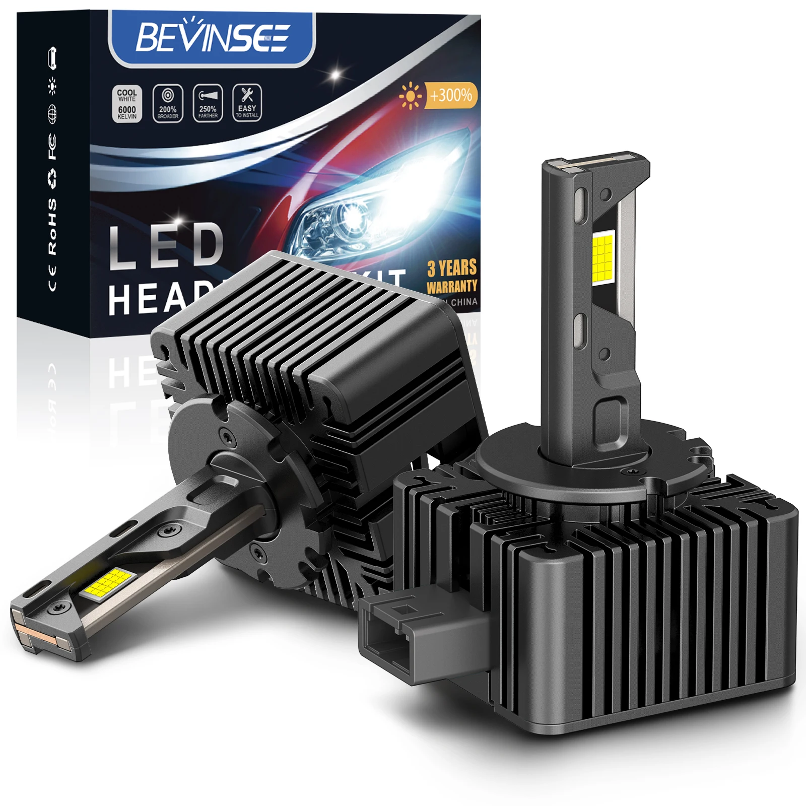 BEVINSEE D1S D3S Car LED Lights CANBUS D1R D2S D2R D5S LED Headlight Bulbs 80W 8000LM HID Xenon Replacement Plug&Play 6000K 12V
BEVINSEE D1S D3S Car LED Lights CANBUS D1R D2S D2R D5S LED Headlight Bulbs 80W 8000LM HID Xenon Replacement Plug&Play 6000K 12V