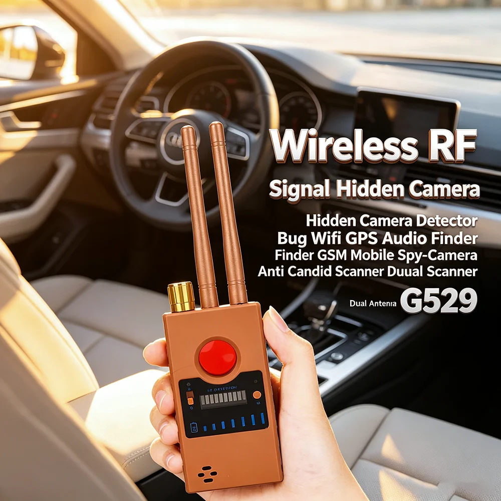 Wireless RF Signal Hidden Camera Detector Bug Wifi GPS Audio Finder GSM Mobile Spy-Camera Anti Candid Scanner Dual Antenna G529
Wireless RF Signal Hidden Camera Detector Bug Wifi GPS Audio Finder GSM Mobile Spy-Camera Anti Candid Scanner Dual Antenna G529