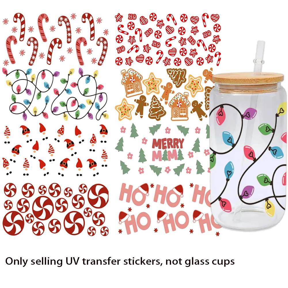 8 pieces/set Uv Dtf transfer cup sticker Christmas small pattern sticker DIY glass transfer sticker
8 pieces/set Uv Dtf transfer cup sticker Christmas small pattern sticker DIY glass transfer sticker