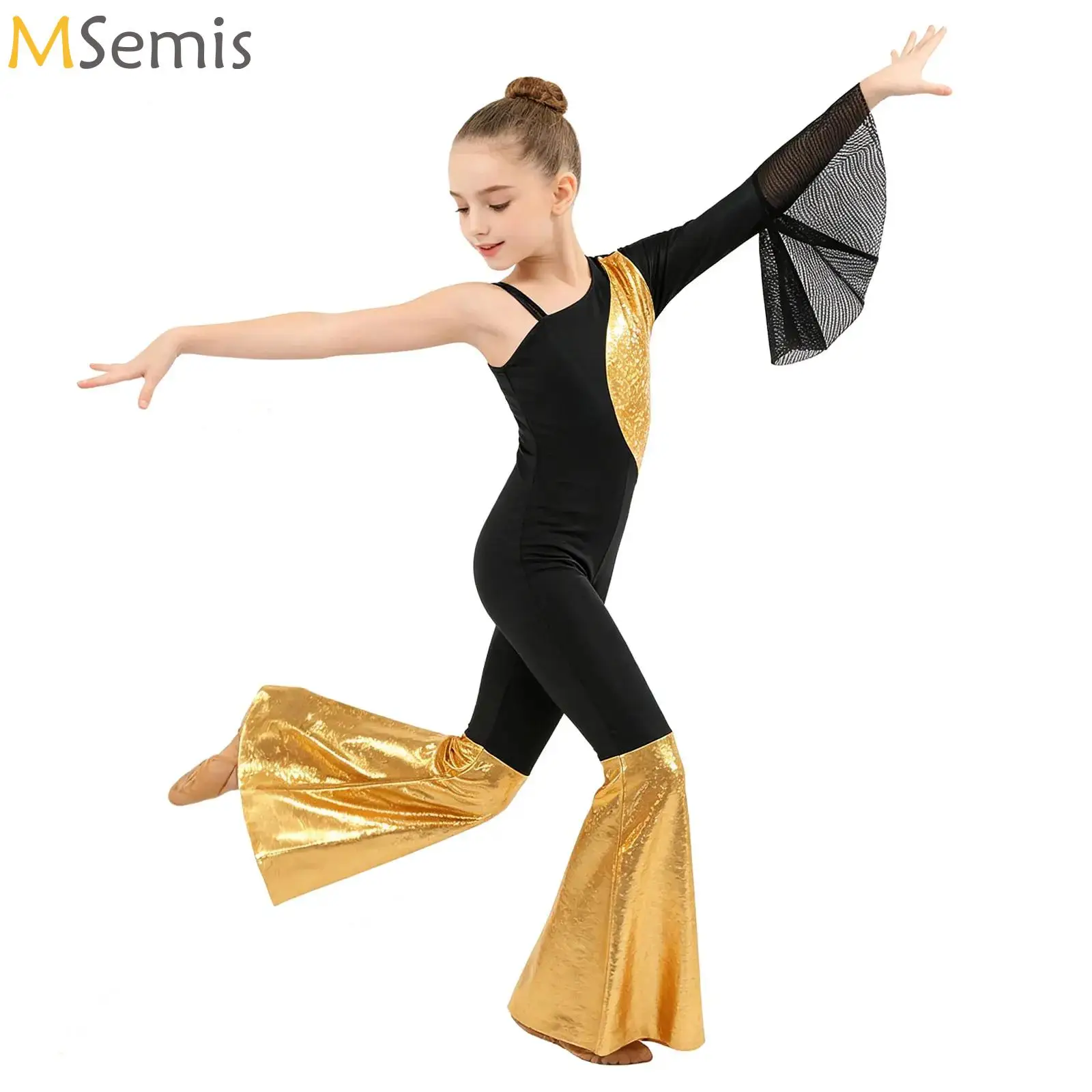 Kids Girls 70s Disco Jazz Jumpsuit Flared Sleeve Ruffled Bell-bottomed Sequins Rompers Banquet Pageant Beauty Contest Outfits
Kids Girls 70s Disco Jazz Jumpsuit Flared Sleeve Ruffled Bell-bottomed Sequins Rompers Banquet Pageant Beauty Contest Outfits