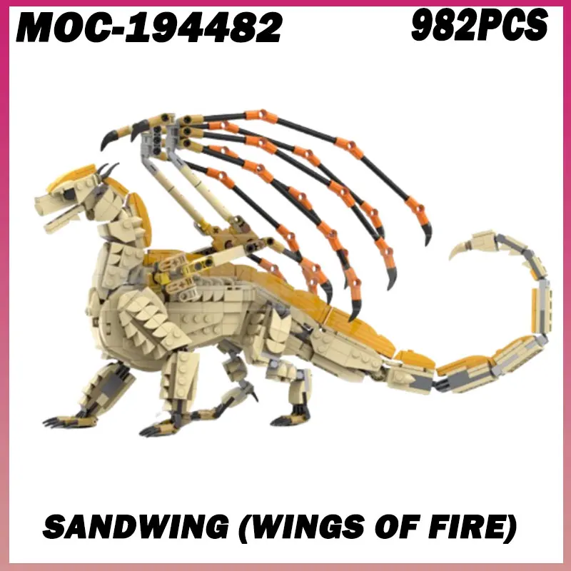 982PCS MOC-194482 Sand Wing (Wings of Fire) DIY Dinosaur Action Figure Children Building Blocks Educational Dinosaur Toys
982PCS MOC-194482 Sand Wing (Wings of Fire) DIY Dinosaur Action Figure Children Building Blocks Educational Dinosaur Toys