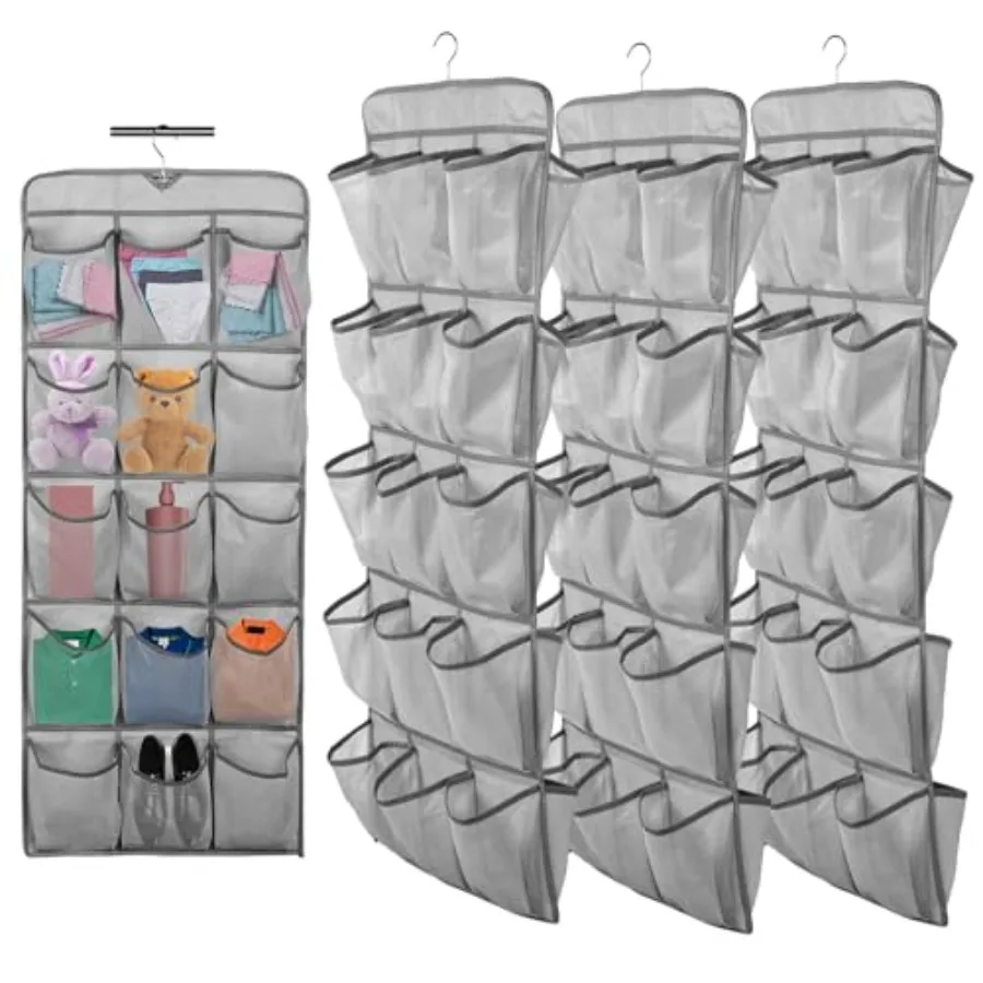 3Pcs 30 Large Pockets Dual Sided Hanging Shoe Organizer Double-Side Closet Storage Shelves with Rotating Hanger Space Saving St
3Pcs 30 Large Pockets Dual Sided Hanging Shoe Organizer Double-Side Closet Storage Shelves with Rotating Hanger Space Saving St