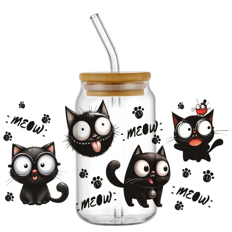 Cartoon Cute Black Cat Decal UV DTF Transfer Cup Wraps for 16oz Glasses DIY Washable Transfer Sticker Mug Label Custom
Cartoon Cute Black Cat Decal UV DTF Transfer Cup Wraps for 16oz Glasses DIY Washable Transfer Sticker Mug Label Custom