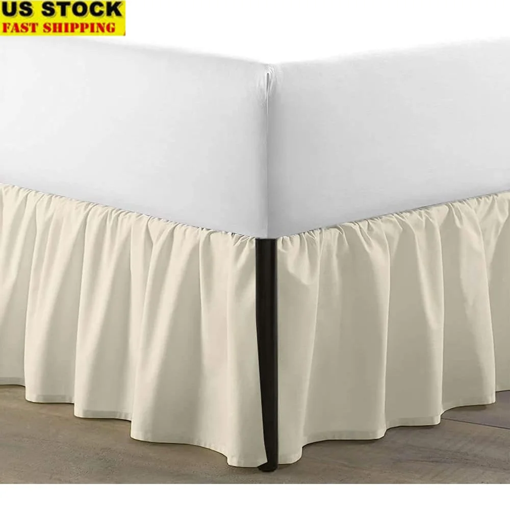 Queen Size Bed Skirt Ruffled Dust Ruffle with Split Corners 16 Inch Drop Three Sided Coverage Microfiber Elegant Ivory Color
Queen Size Bed Skirt Ruffled Dust Ruffle with Split Corners 16 Inch Drop Three Sided Coverage Microfiber Elegant Ivory Color
