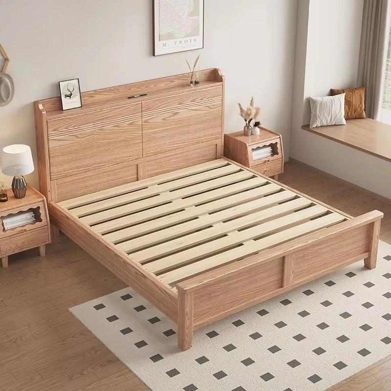 Bedroom Furniture Simple Design Wooden Bed with USB Charging Wholesale Price Custom Burlywood Modern Queen Bed Frame for Sale
Bedroom Furniture Simple Design Wooden Bed with USB Charging Wholesale Price Custom Burlywood Modern Queen Bed Frame for Sale