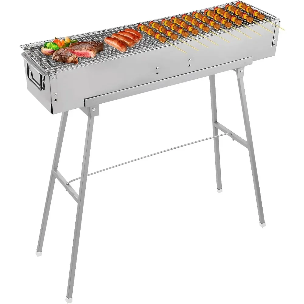 Portable Charcoal Grills, 32" X 8" Stainless Steel Folded Camping Grill Kebab Skewer BBQ Barbecue Grill Kit
Portable Charcoal Grills, 32" X 8" Stainless Steel Folded Camping Grill Kebab Skewer BBQ Barbecue Grill Kit