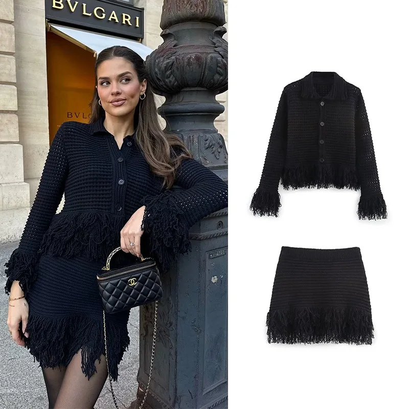 TRAFZR Knit Set New in Full Number Two Piece Outfits Woman Elegant Women's Sets Two-piece Dress Skirts Long Dresses With Sleeves
TRAFZR Knit Set New in Full Number Two Piece Outfits Woman Elegant Women's Sets Two-piece Dress Skirts Long Dresses With Sleeves