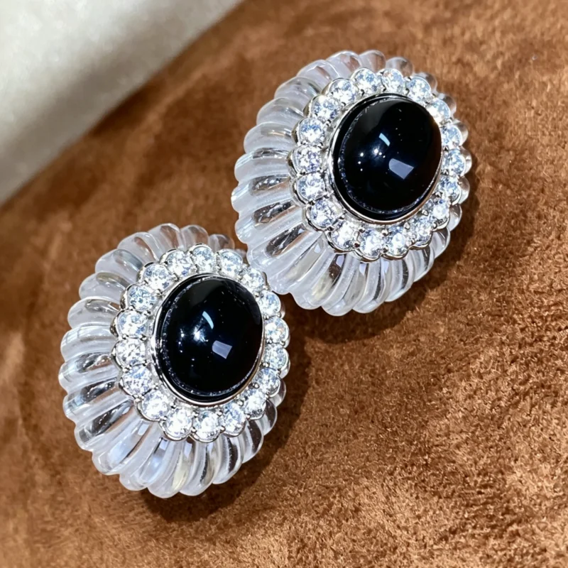 Bellux TK Live s925 Pure Silver Gold Plated Natural Black Agate White Crystal Earrings Beads Fashion Charm Jewelry Earrings
Bellux TK Live s925 Pure Silver Gold Plated Natural Black Agate White Crystal Earrings Beads Fashion Charm Jewelry Earrings