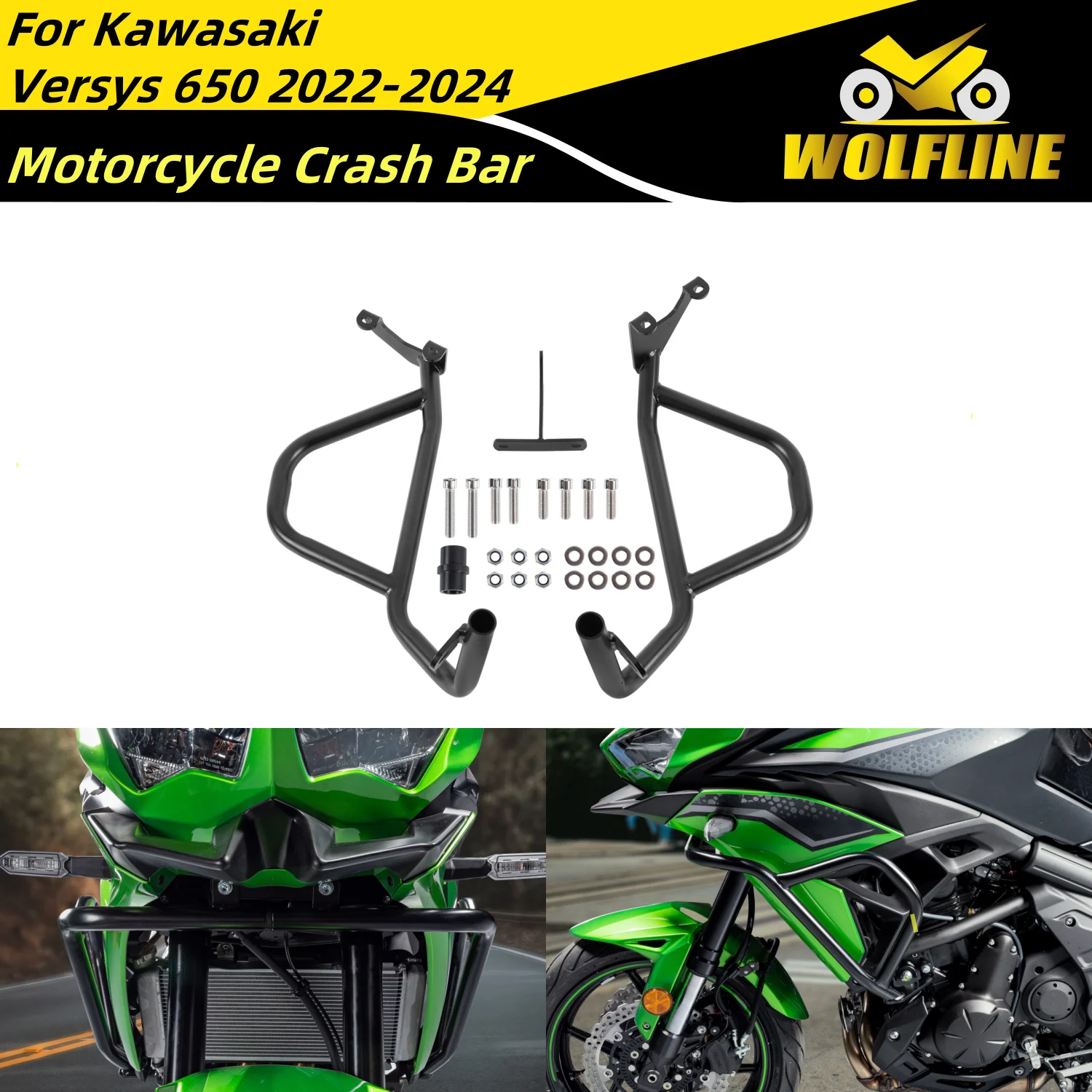 WOLFLINE Engine Guard Bumper for Versys 650 Crash Bars Bumper Fuel Tank Falling Protection Bar for Kawasaki Versys650 2022-2025
WOLFLINE Engine Guard Bumper for Versys 650 Crash Bars Bumper Fuel Tank Falling Protection Bar for Kawasaki Versys650 2022-2025