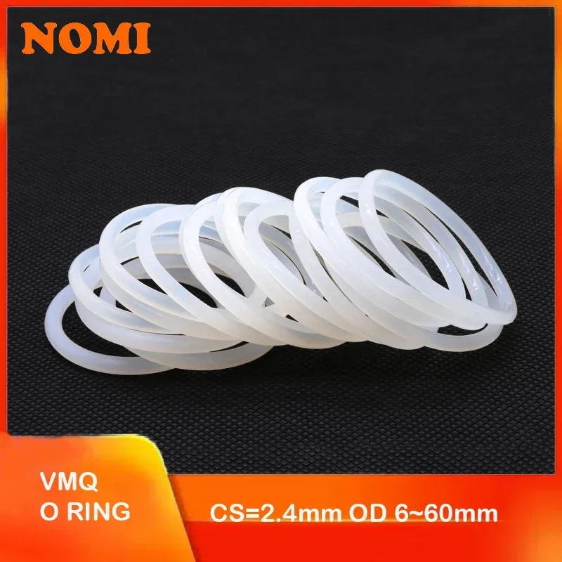 White Food Grade Silicone Ring Gasket CS 2.4mm OD 6 ~ 60mm Waterproof Washer Rubber VMQ Ring O-ring Silicone Ring Seal 10/50Pcs
White Food Grade Silicone Ring Gasket CS 2.4mm OD 6 ~ 60mm Waterproof Washer Rubber VMQ Ring O-ring Silicone Ring Seal 10/50Pcs