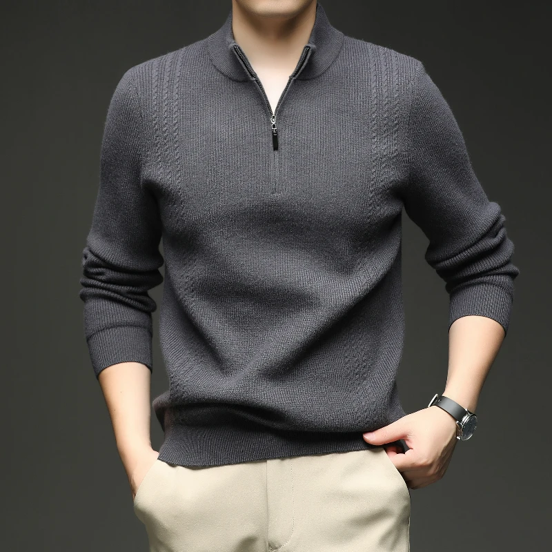 5.8% Wool Men Knit Jumpers Tops Mock Neck Sweater Pullover Thick Basic Autumn Winter Solid Casual High-Quality Men's Clothing
5.8% Wool Men Knit Jumpers Tops Mock Neck Sweater Pullover Thick Basic Autumn Winter Solid Casual High-Quality Men's Clothing