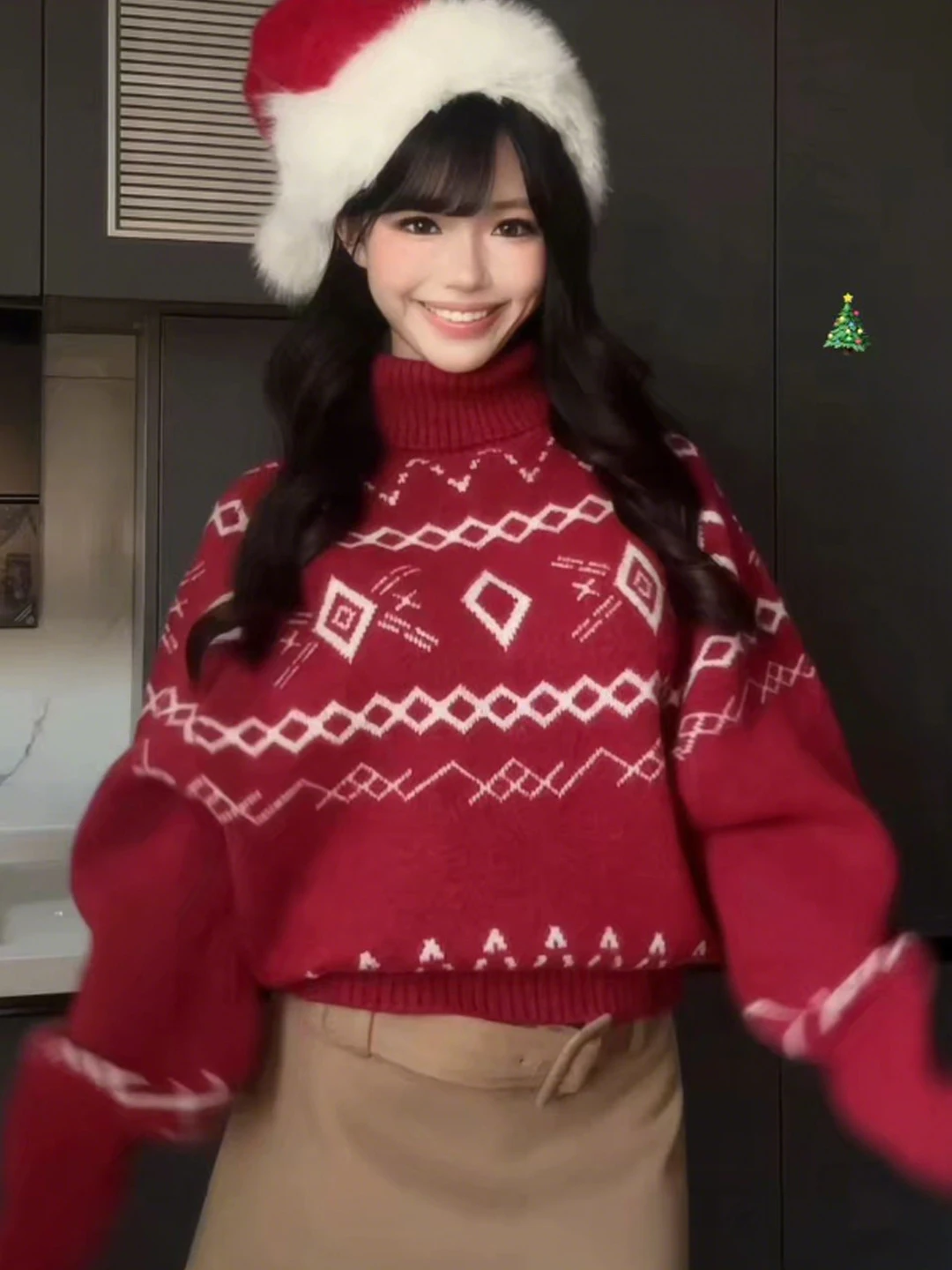 Red High Collar Pullover Knitwear Cisas New Year Vintage Fair Isle Women's Loose Fit Soft Warm Long Sve Top
Red High Collar Pullover Knitwear Cisas New Year Vintage Fair Isle Women's Loose Fit Soft Warm Long Sve Top