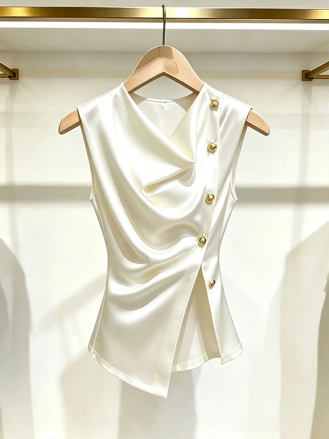 Button Design Sleeveless Vest Slim Fit Summer Fashion Open Split Slimming Shirt French Style Waist Cinched Collar
Button Design Sleeveless Vest Slim Fit Summer Fashion Open Split Slimming Shirt French Style Waist Cinched Collar