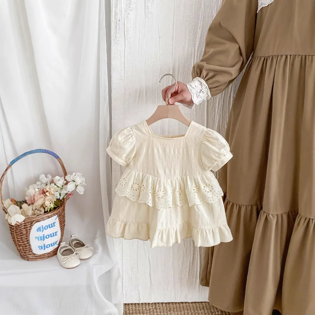 2025 Summer New Baby Girl Short Sleeve Dress Cotton Infant Toddler Solid Cute Lace Dress Sweet Princess Dress Children Clothes
2025 Summer New Baby Girl Short Sleeve Dress Cotton Infant Toddler Solid Cute Lace Dress Sweet Princess Dress Children Clothes