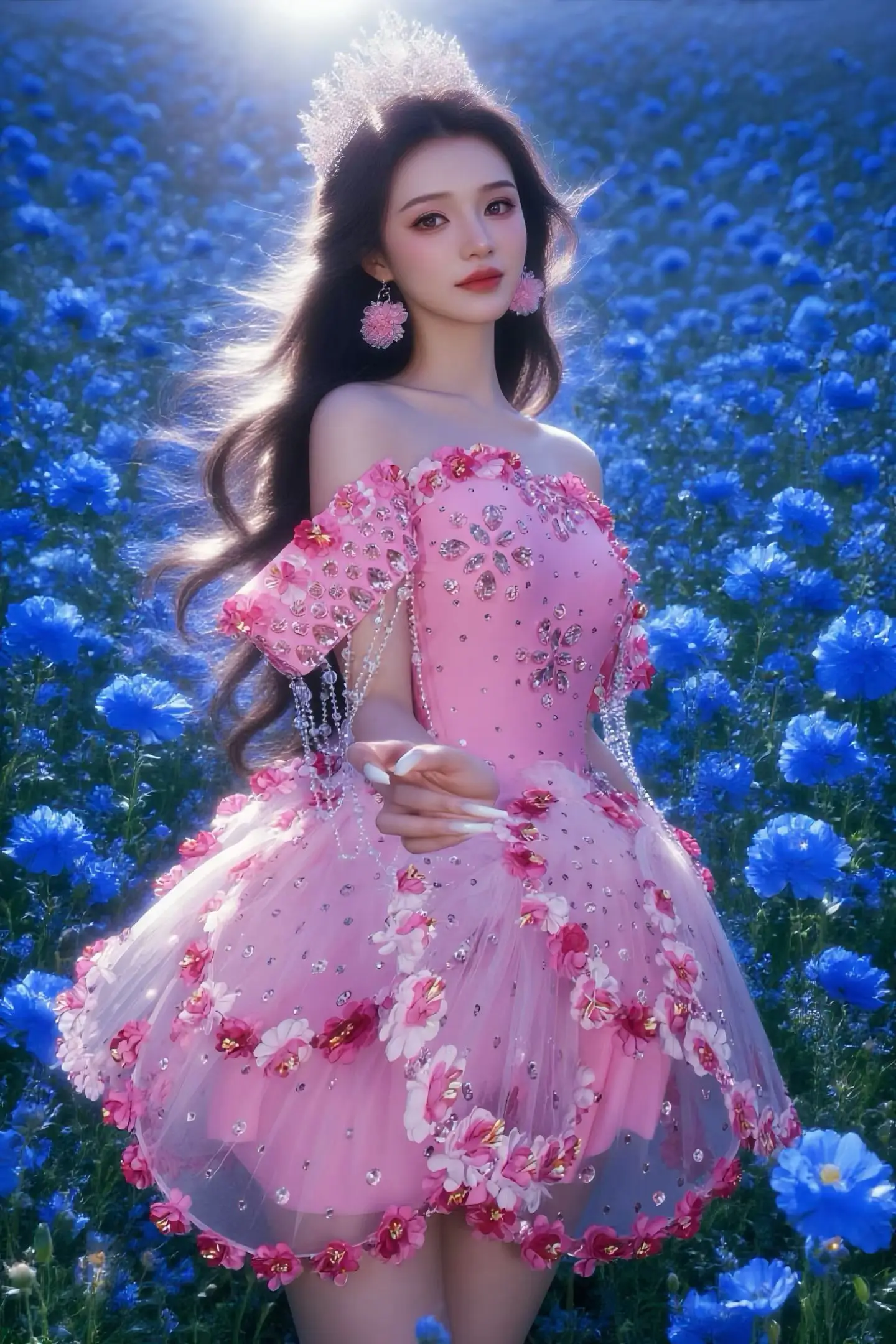 Pink Sparkly Rhinestone Flower Off Shoulder Tulle Mini Dress Sexy Women Princess Birthday Celebrate Party Evening Gown Taohua
Pink Sparkly Rhinestone Flower Off Shoulder Tulle Mini Dress Sexy Women Princess Birthday Celebrate Party Evening Gown Taohua