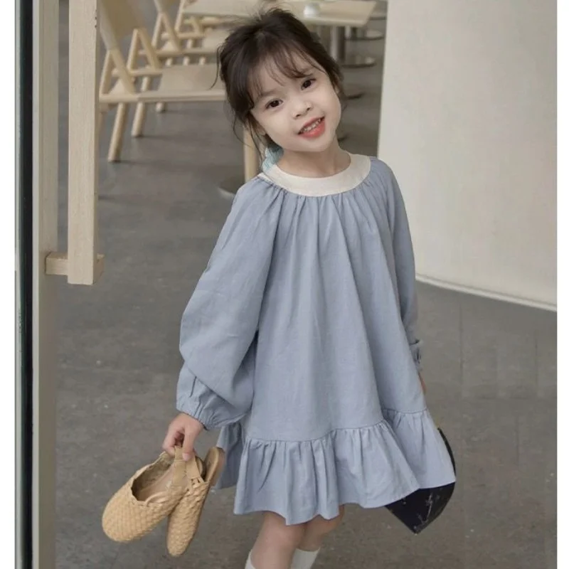 2025New Princess Elegant Dress Girls Spring Dress Pure blue frilled dress Casual comfortable dress for Children Party Dress 2-9Y
2025New Princess Elegant Dress Girls Spring Dress Pure blue frilled dress Casual comfortable dress for Children Party Dress 2-9Y
