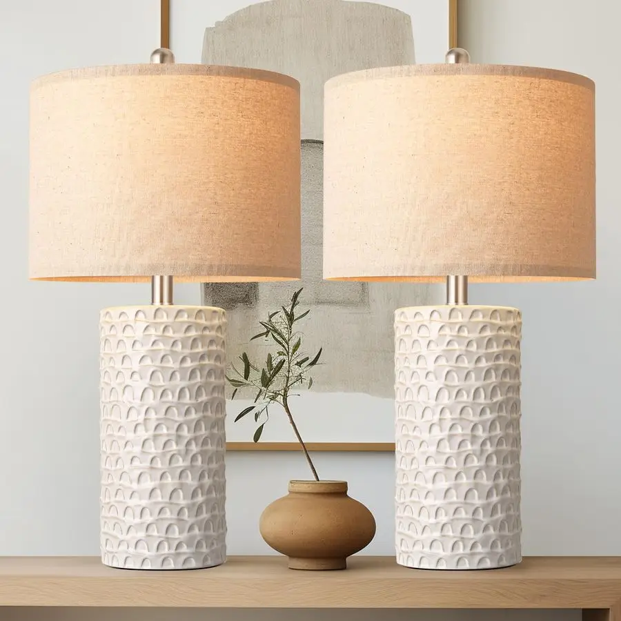 23 Modern Ceramic Table Lamp Set of 2, Table Lamps for Living Room, Rustic Farmhouse Bedside Lamps Nightstand lamp for Bedroom,
23 Modern Ceramic Table Lamp Set of 2, Table Lamps for Living Room, Rustic Farmhouse Bedside Lamps Nightstand lamp for Bedroom,