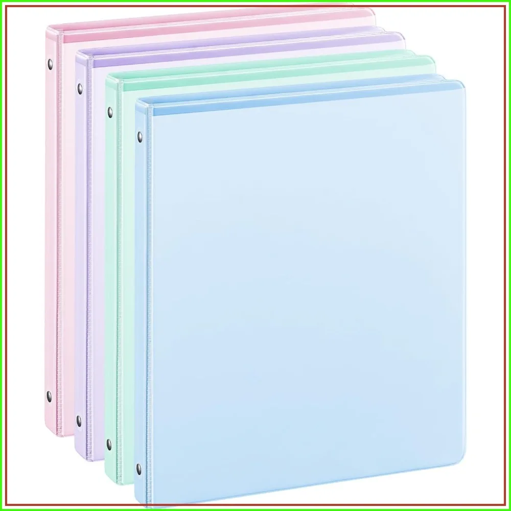4-Pack 0.5'' 3-Ring Binder with Pockets, 100-Sheet Capacity, Pastel Colors for School Office Home
4-Pack 0.5'' 3-Ring Binder with Pockets, 100-Sheet Capacity, Pastel Colors for School Office Home