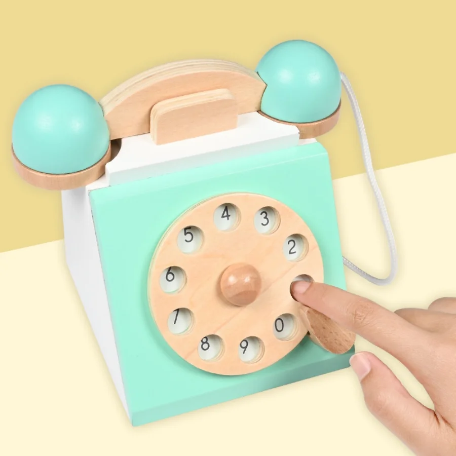 Children's simulated wood telephone landline toy baby model early education speaking puzzle button making phone calls
Children's simulated wood telephone landline toy baby model early education speaking puzzle button making phone calls
