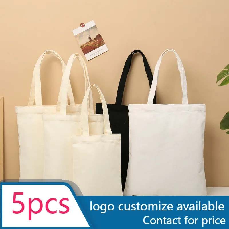 5 pcs Canvas Shopping Bags Blank Folding Eco-Friendly Cotton Shoulder Tote Bag Reusable Grocery Handbag customize print logo
5 pcs Canvas Shopping Bags Blank Folding Eco-Friendly Cotton Shoulder Tote Bag Reusable Grocery Handbag customize print logo