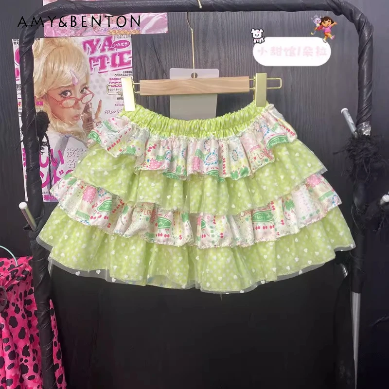 Original Design Green Sweet Cute Printed Women's Mini Skirt New Cool Girl Colorful Y2K Bow High Waist Puffy Cake Skirts Ladies
Original Design Green Sweet Cute Printed Women's Mini Skirt New Cool Girl Colorful Y2K Bow High Waist Puffy Cake Skirts Ladies