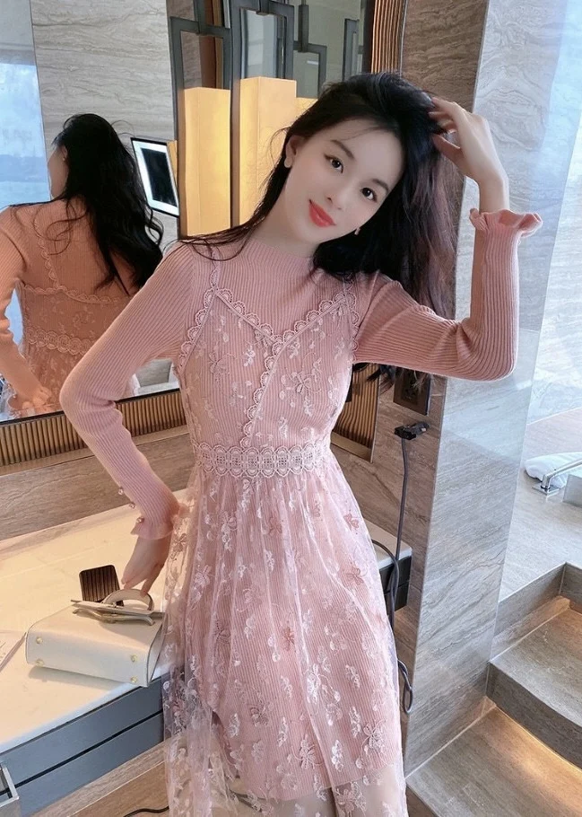 Clothing 2023 Women's New Fall Wool Knitted Dress with Mesh Embroidery Slip Dress Set 1006
Clothing 2023 Women's New Fall Wool Knitted Dress with Mesh Embroidery Slip Dress Set 1006