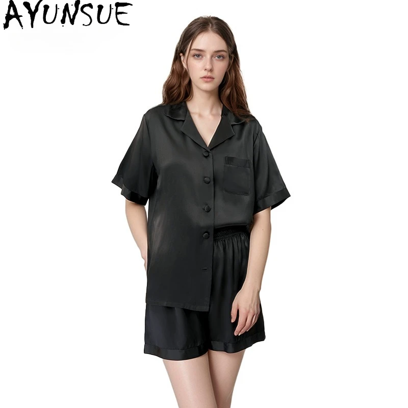 AYUNSUE 16 мм, одежда для сна из 100% тутового шелка, женская летняя одежда 2026, пижамные комплекты, топ с короткими рукавами, повседневные шорты из двух предметов, пижама
AYUNSUE 16 мм, одежда для сна из 100% тутового шелка, женская летняя одежда 2026, пижамные комплекты, топ с короткими рукавами, повседневные шорты из двух предметов, пижама