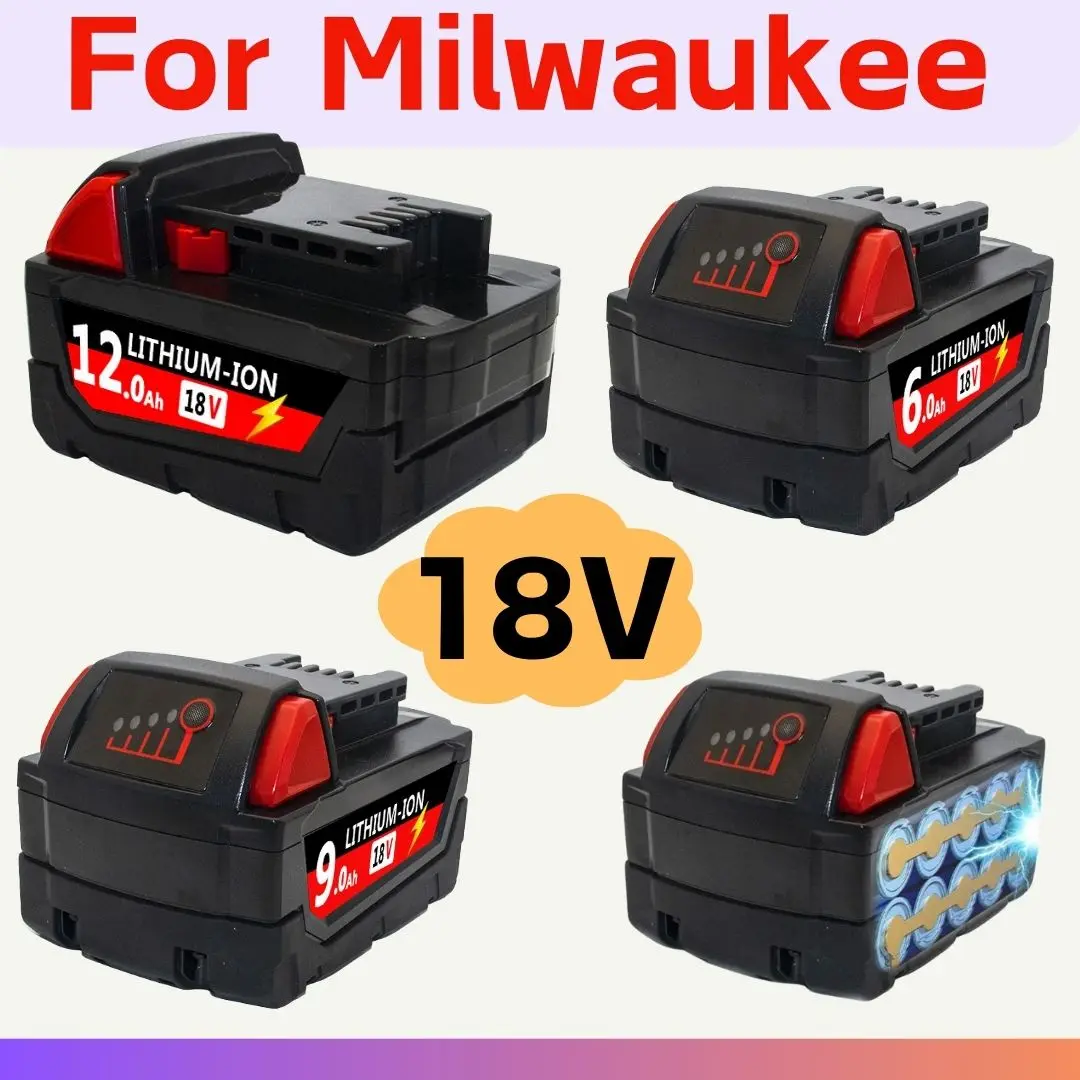 Replacement lithium batteries for Milwaukee M18, 18V, 6.0Ah-12.0Ah, 48-11-1815, 48-11-1850, 2604-22 batteries
Replacement lithium batteries for Milwaukee M18, 18V, 6.0Ah-12.0Ah, 48-11-1815, 48-11-1850, 2604-22 batteries