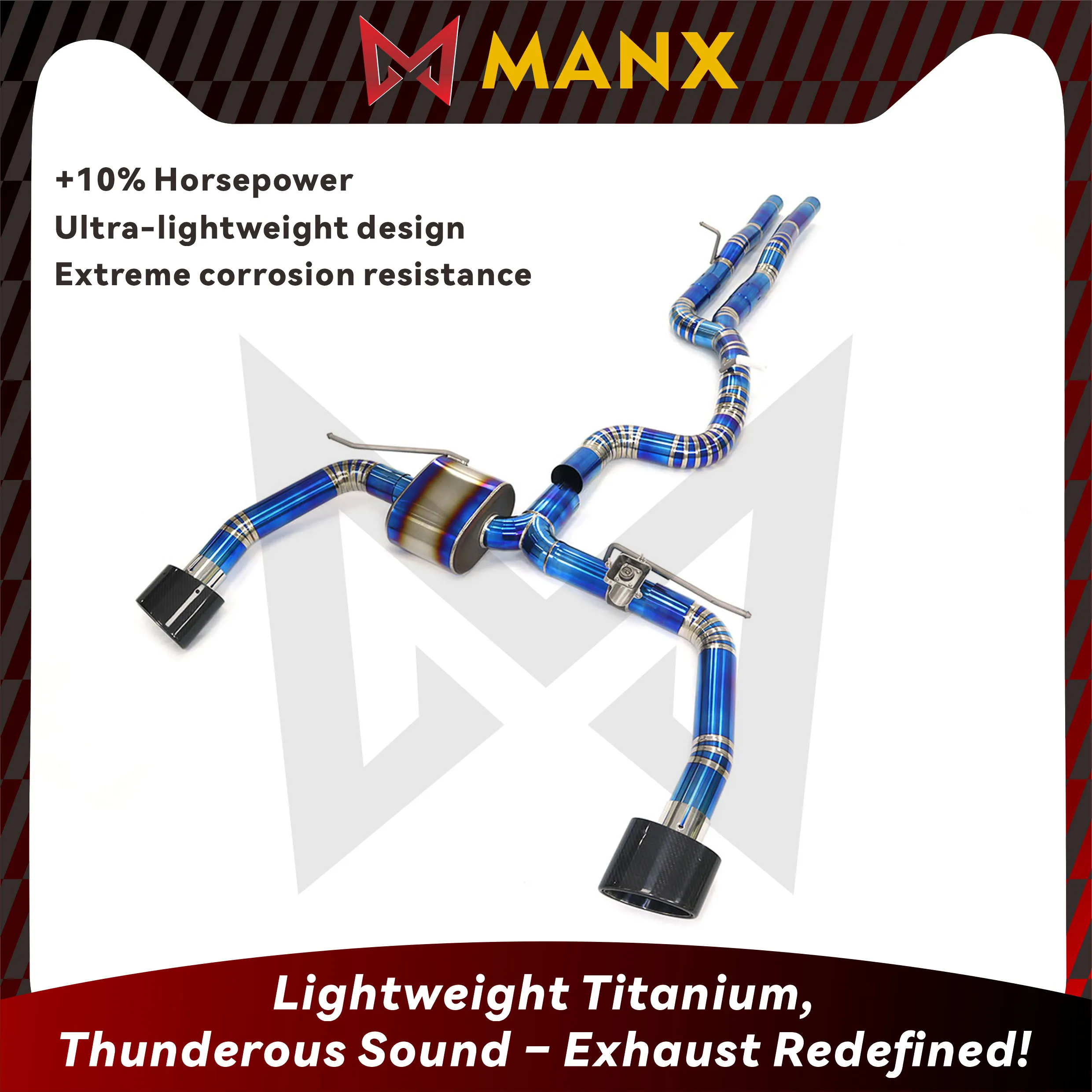 MANX Catback For Audi RS3 2.5T Focus On Titanium Pipe Clear Loud Sound Car Exhaust Muffler Tips Auto Parts
MANX Catback For Audi RS3 2.5T Focus On Titanium Pipe Clear Loud Sound Car Exhaust Muffler Tips Auto Parts