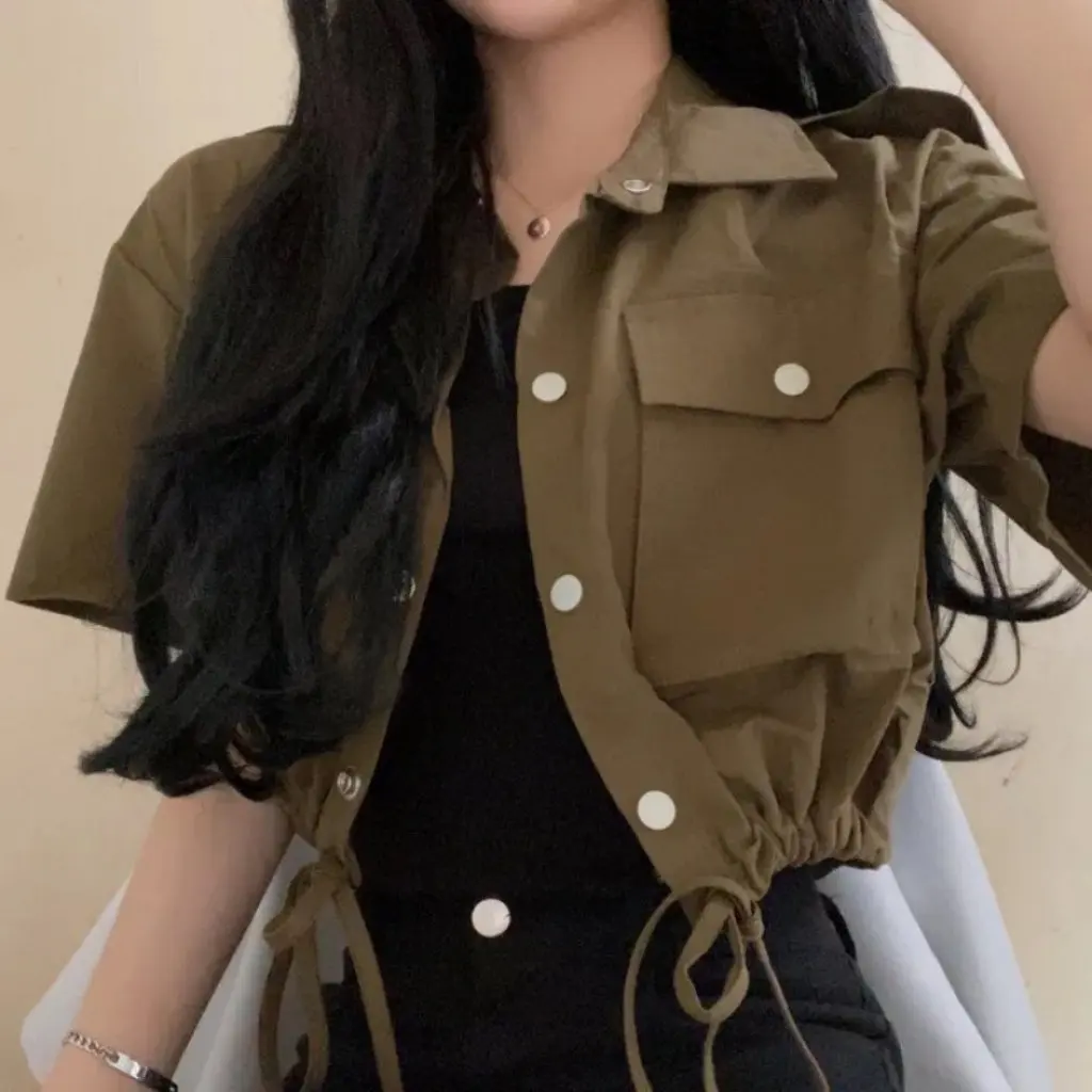 Fashionable Korean Style Short-Sleeve Jacket Spring New Elegant Solid Color High-End Workwear Sun Protection Outerwear
Fashionable Korean Style Short-Sleeve Jacket Spring New Elegant Solid Color High-End Workwear Sun Protection Outerwear