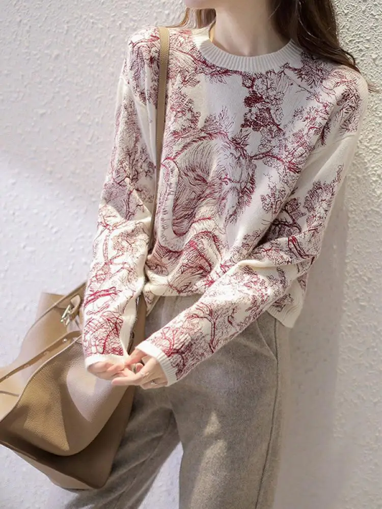 Loose Long Sleeve round Neck Knitted Base Layer Women's Clothing Brand Tailored Garments Comfortable Breathable Autumn Top
Loose Long Sleeve round Neck Knitted Base Layer Women's Clothing Brand Tailored Garments Comfortable Breathable Autumn Top
