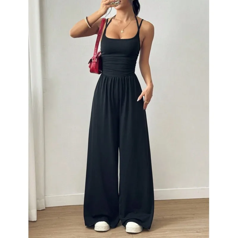 Women Casual Solid Jumpsuit for Women Sexy Backless Sleeveless Spaghetti Strap U Neck High Waist Wide Leg Pants Simple Vacation
Women Casual Solid Jumpsuit for Women Sexy Backless Sleeveless Spaghetti Strap U Neck High Waist Wide Leg Pants Simple Vacation