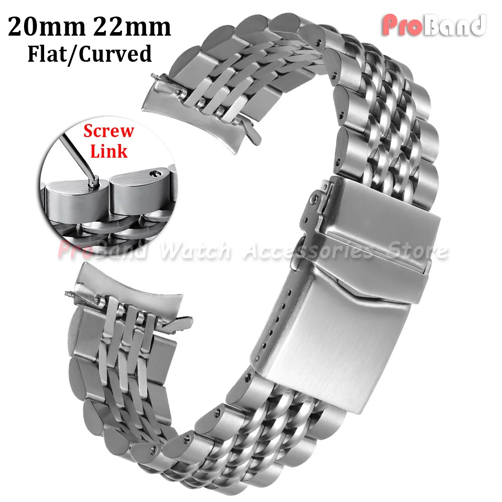 Luxury Solid Stainless Steel Watch Band 20mm 22mm Watch Straps for Seiko for Jubilee Belt Men's Screw Link Bracelet Accessories
Luxury Solid Stainless Steel Watch Band 20mm 22mm Watch Straps for Seiko for Jubilee Belt Men's Screw Link Bracelet Accessories
