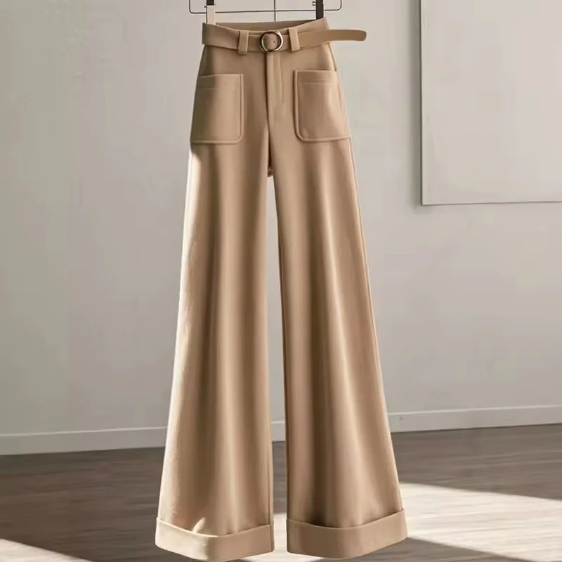 Khaki Pockets Pants Versatile Loose High-Waisted Leisure Wide Legs Pant Women Spring Autumn Casual Ankle-Length Trousers Lady
Khaki Pockets Pants Versatile Loose High-Waisted Leisure Wide Legs Pant Women Spring Autumn Casual Ankle-Length Trousers Lady