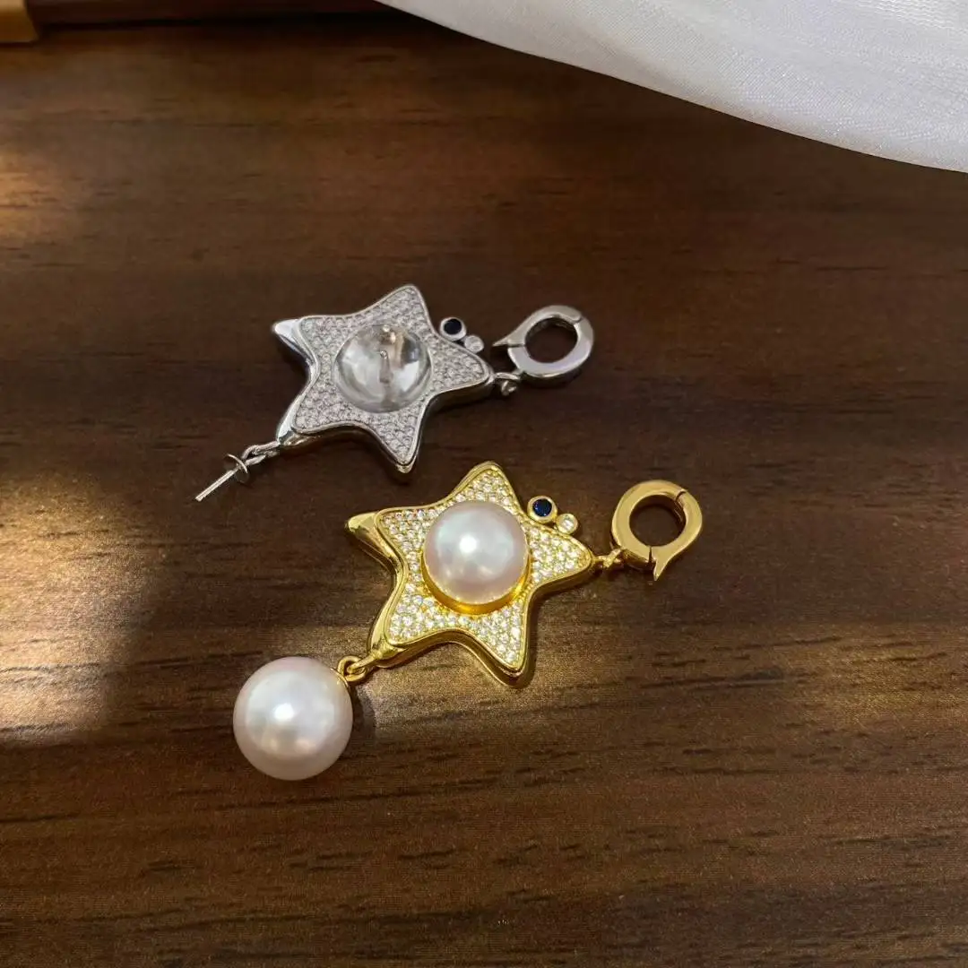 Star S925 Sterling Silver Pendant Mount Base Mountings Findings Parts Fittings Accessories for 8-9mm Pearls Beads 5pcs/lot
Star S925 Sterling Silver Pendant Mount Base Mountings Findings Parts Fittings Accessories for 8-9mm Pearls Beads 5pcs/lot