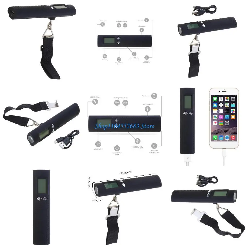 Y6GD 3 в 1, цифровые весы для багажа, дорожные весы, фонарик, внешний аккумулятор
Y6GD 3 в 1, цифровые весы для багажа, дорожные весы, фонарик, внешний аккумулятор