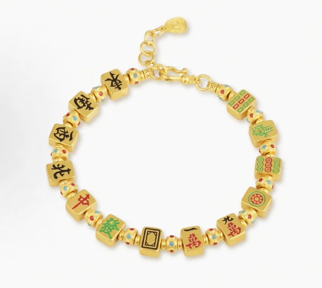 Luxury Gold Mahjong Thirteen Orphans Lucky Tile Charm Bracelet for Women Light Luxury High-End Wealth Fortune Red Zhong Fa Cai T
Luxury Gold Mahjong Thirteen Orphans Lucky Tile Charm Bracelet for Women Light Luxury High-End Wealth Fortune Red Zhong Fa Cai T