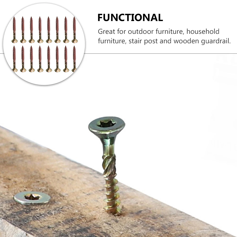 100 Pcs Self Tapping Screws High Carbon Steel Woodworking Furniture Parts Screws for Wood Outdoor Household Stair Post Wooden
100 Pcs Self Tapping Screws High Carbon Steel Woodworking Furniture Parts Screws for Wood Outdoor Household Stair Post Wooden