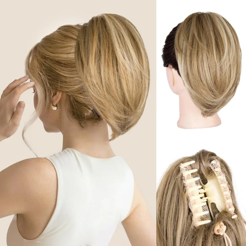 Claw-Clip Ponytail Extension For Women - Short Straight Synthetic Hair Extension, Clip-In Ponytail Extension For Every Occasions
Claw-Clip Ponytail Extension For Women - Short Straight Synthetic Hair Extension, Clip-In Ponytail Extension For Every Occasions