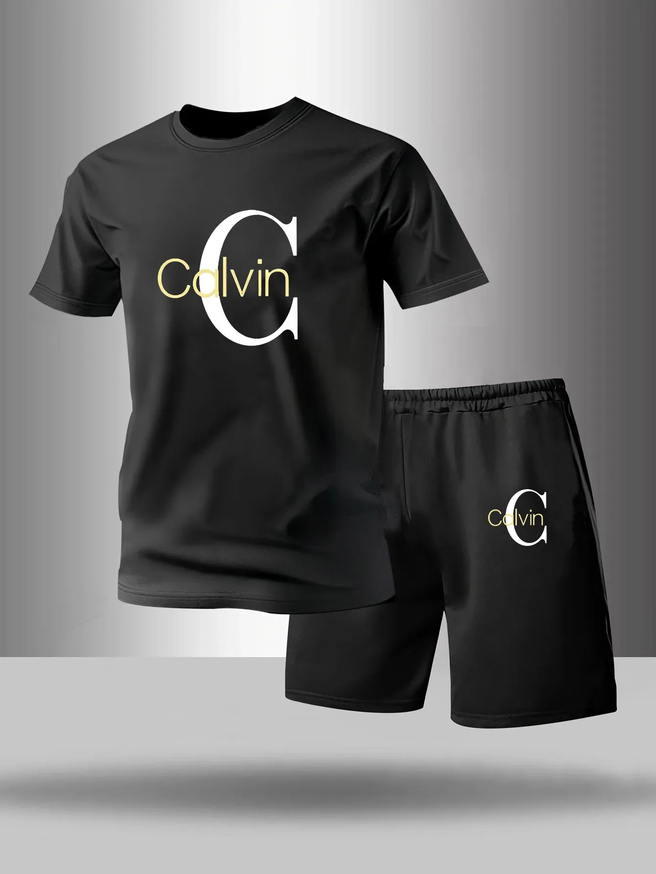 Men's 2 Piece Casual Tracksuit Short Sleeve T Shirt & Black Shorts Set Summer Sports Fitness Outfit
Men's 2 Piece Casual Tracksuit Short Sleeve T Shirt & Black Shorts Set Summer Sports Fitness Outfit