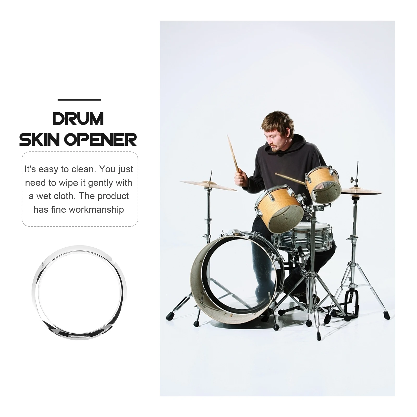 Skin Opener Bass Drum Accessory Durable Creative Design Protective Circle Hole Transplant Ring Easy Clean Fine Workmanship 
Skin Opener Bass Drum Accessory Durable Creative Design Protective Circle Hole Transplant Ring Easy Clean Fine Workmanship