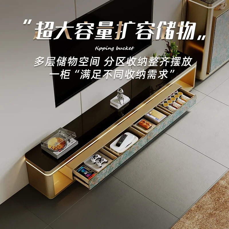 Postmodern light luxury TV cabinet coffee table combination living room home advanced sense with lamp solid wood floor cabine
Postmodern light luxury TV cabinet coffee table combination living room home advanced sense with lamp solid wood floor cabine