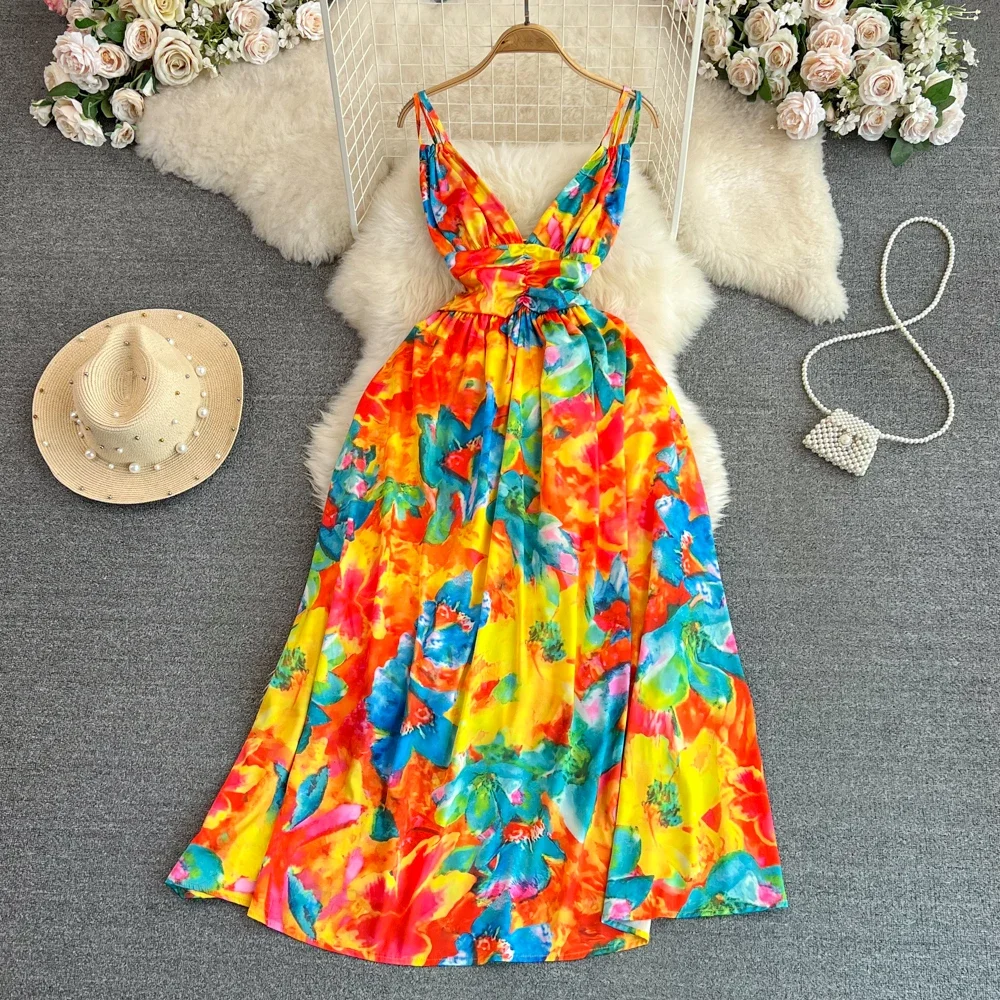 Women Sleeveless Spaghetti Strap Long Dresses Summer Print Floral Vintage Beach Dress Woman Backless Evening Party Slip Dresses
Women Sleeveless Spaghetti Strap Long Dresses Summer Print Floral Vintage Beach Dress Woman Backless Evening Party Slip Dresses