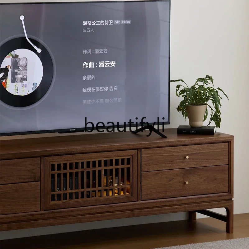 A50 North American black walnut TV cabinet, cherry wood combination cabinet, simple floor-to-ceiling living room side cabinet
A50 North American black walnut TV cabinet, cherry wood combination cabinet, simple floor-to-ceiling living room side cabinet